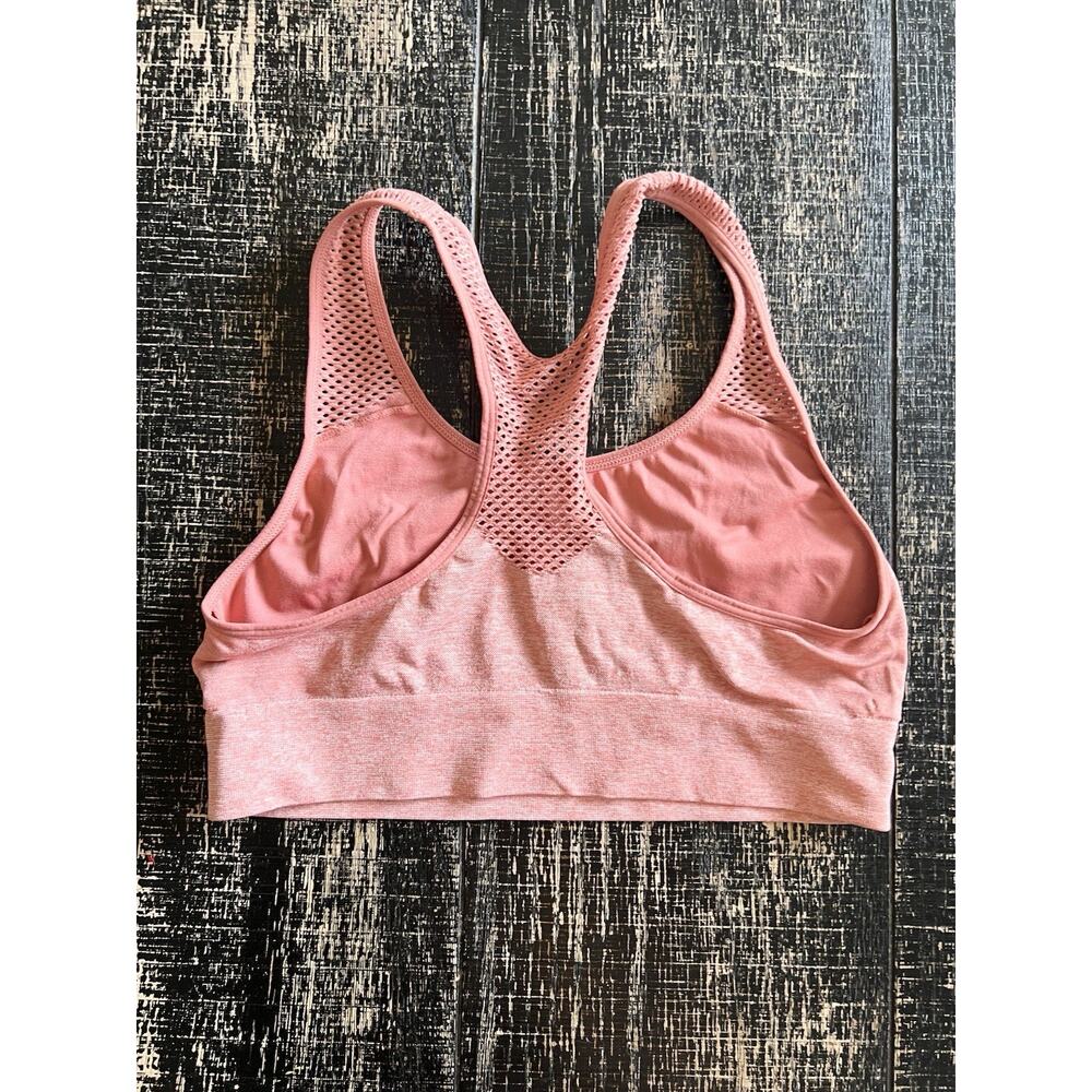 PINK Victoria’s Secret Mesh Racerback Sports Bra Pink Logo Band Small - Picture 3 of 5